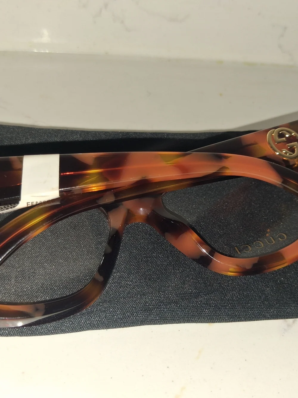 Gucci Women’s Tortoiseshell Brown Cat-Eye Glasses